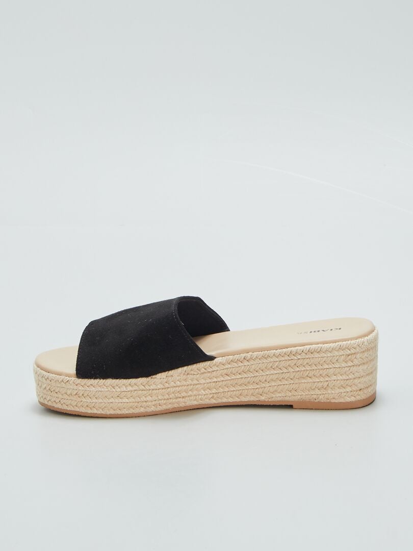 Platformsandalen - ZWART