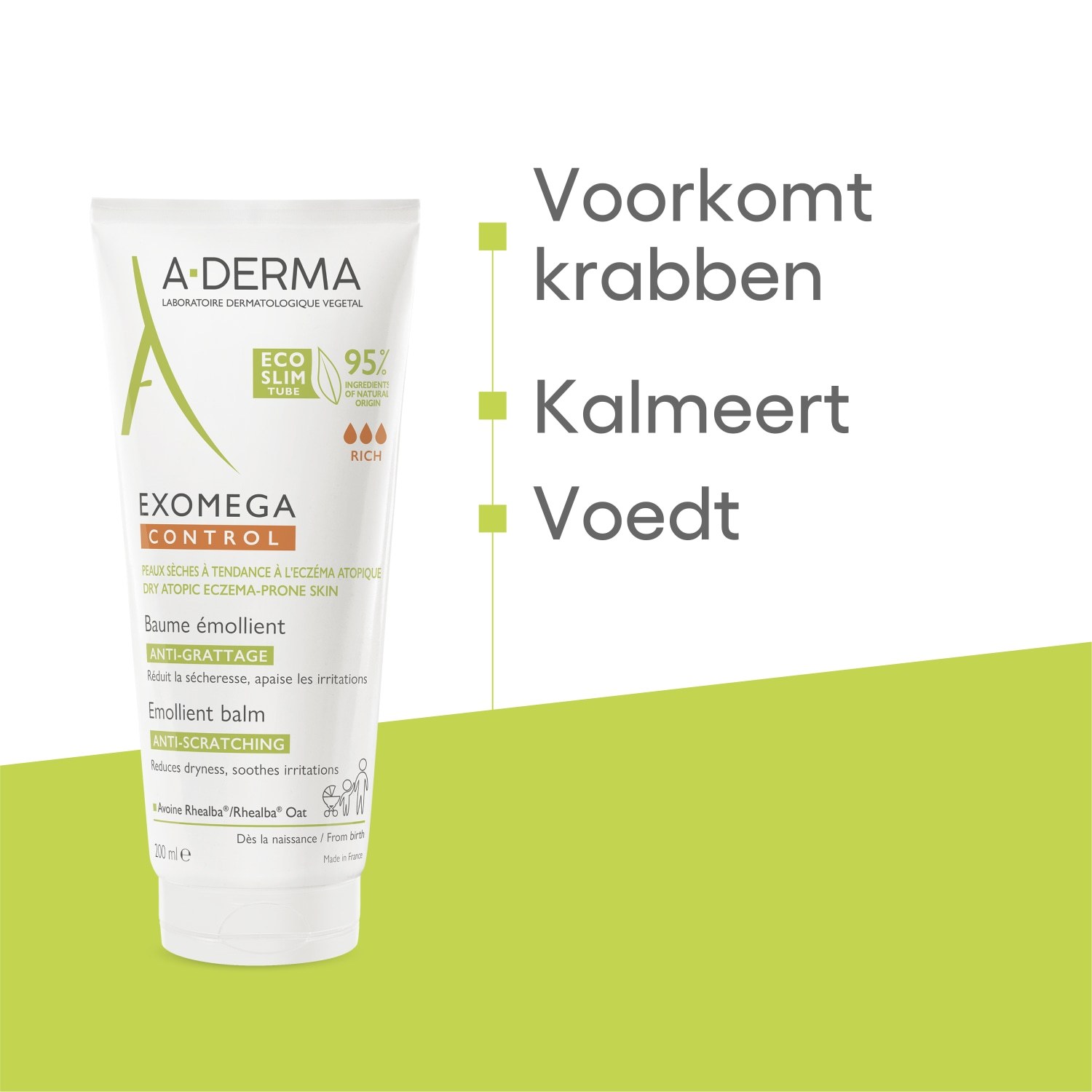 A-DERMA kūno sviestas „Exomega Control“ drėkinamasis balzamas – 200 ml