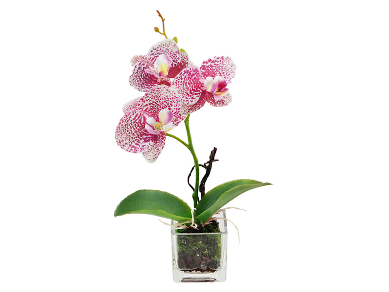 Sztuczna orchidea w doniczce 24 cm różowa