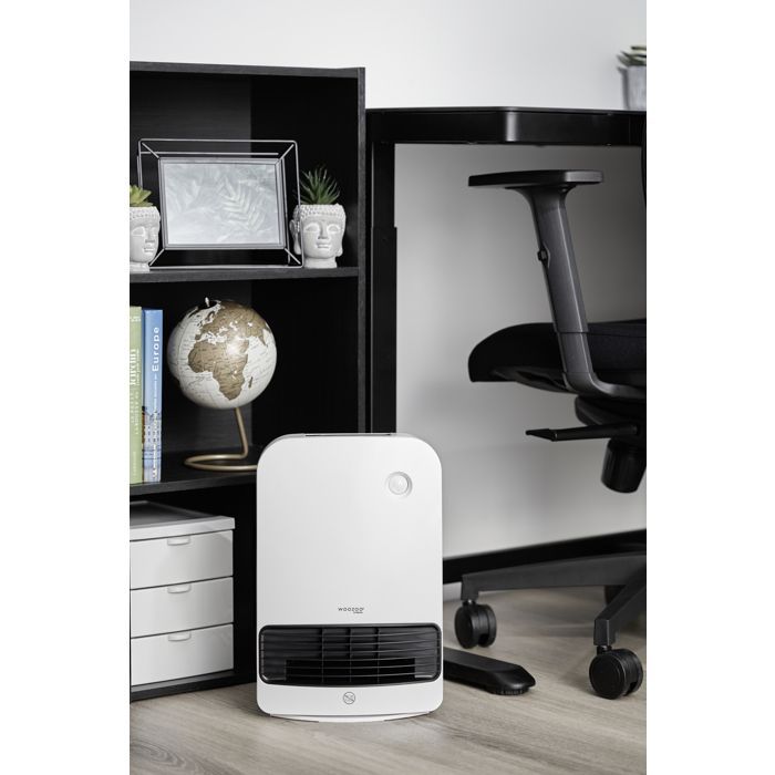 Iris Ohyama, Chauffage d'appoint compact avec détécteur de mouvement, mobile, Portée 90cm, 1500W, Blanc