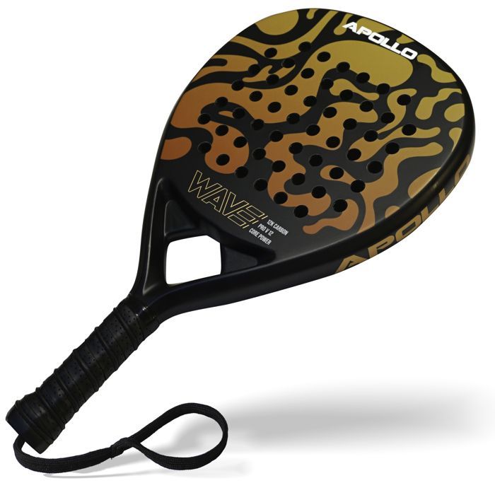 Apollo 12K Wave Orange Padel Racket – Carbon padel racket for women and men, beginners and experienced players