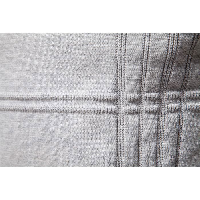 Maglione da uomo in cotone elasticizzato a girocollo, vestibilità slim, tinta unita - grigio
