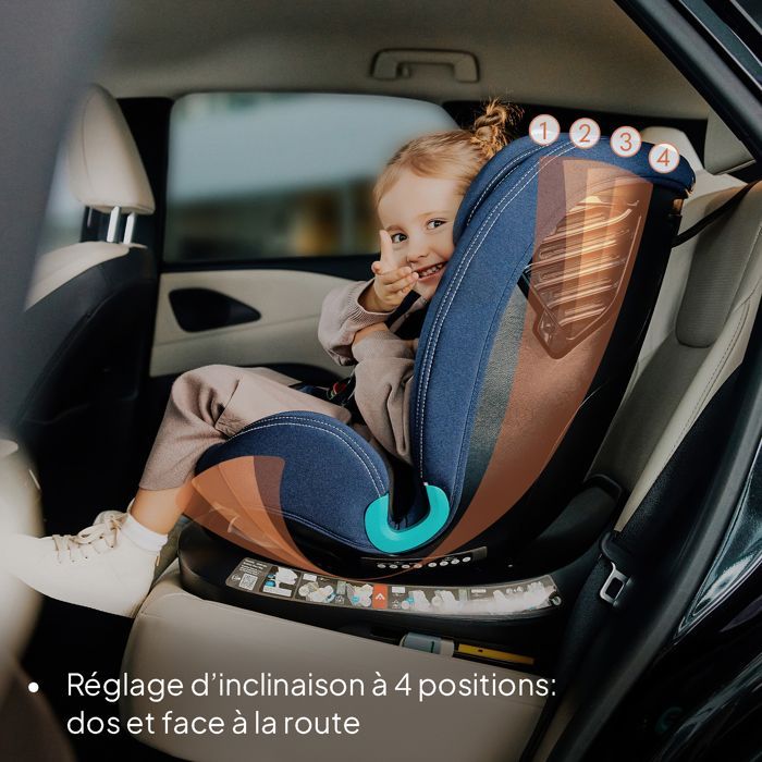 LIONELO Bastiaan One i-Size Convertible Car Seat - 360° Swivel Base - ISOFIX - 40-150 cm - 0-36 kg - Group 0+/1/2/3 - Green