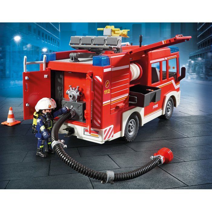 Playmobil Firefighter pack: Fire engine (9464) + Firefighters with cushion (71465)