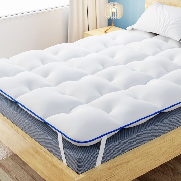Cubrecolchón CASABEL Diamond de 140 x 190 cm en microfibra - Máximo confort - Suave, antiácaros, transpirable - para colchones dobles
