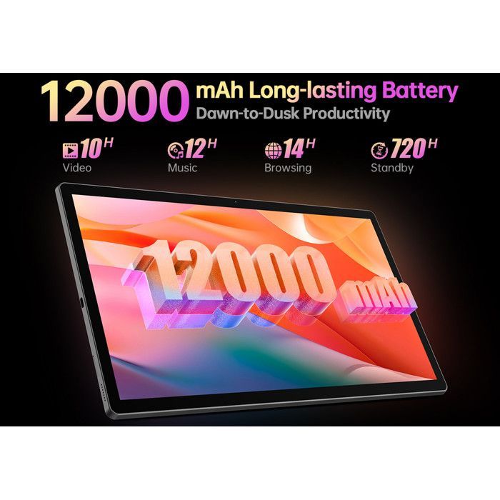 Tablet MESWAO de 15,6 polegadas com Android 14, 12 GB de RAM + 128 GB de ROM, bateria de 12000 mAh, Bluetooth 5.0, Wi-Fi 2.4G/5G e câmera de 32 MP.