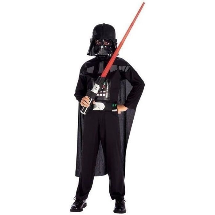 Darth Vader Costume - Star Wars - Kit with jumpsuit, cape and mask for boys aged 8 to 10 years