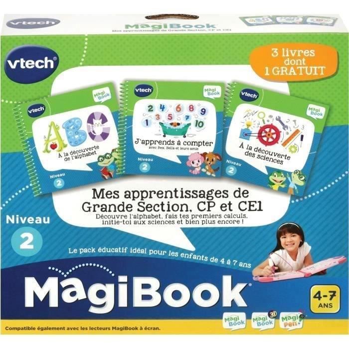 Magibook Interactive Book - VTECH - My Learning for Kindergarten, 1st Grade and 2nd Grade - Pack of 3 books