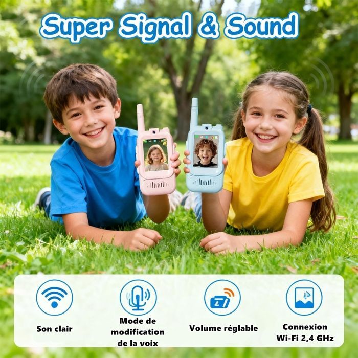 KENLUMO Video & HD Camera Walkie Talkie, USB Rechargeable (650mAh), 1-400m Range, Christmas and Birthday Gifts