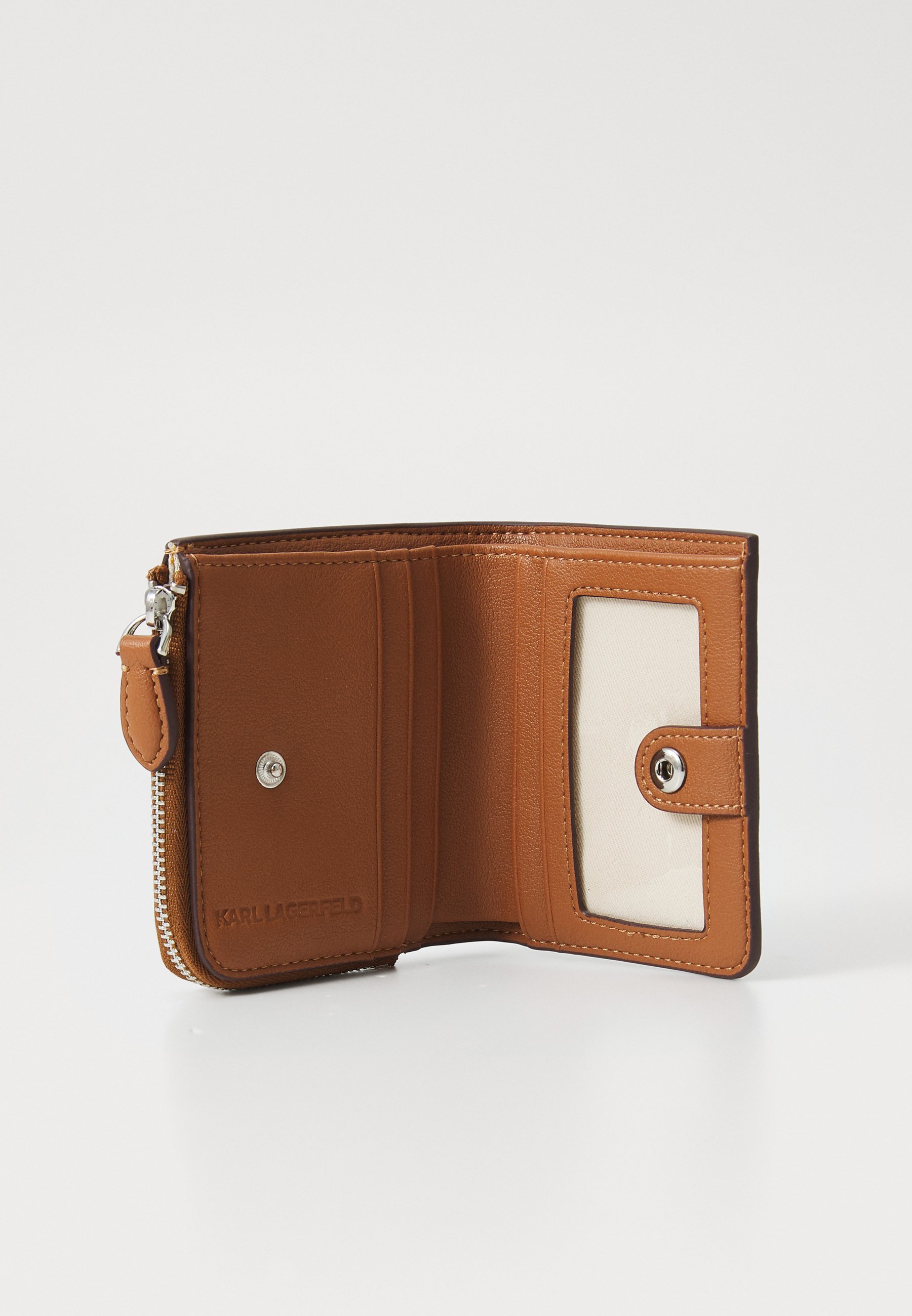 Portafoglio pieghevole Karl Lagerfeld Ikon Monogram - Marrone