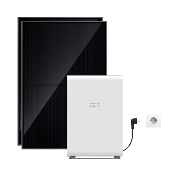 Centrală electrică cu balcon bifacial cu stocare de energie