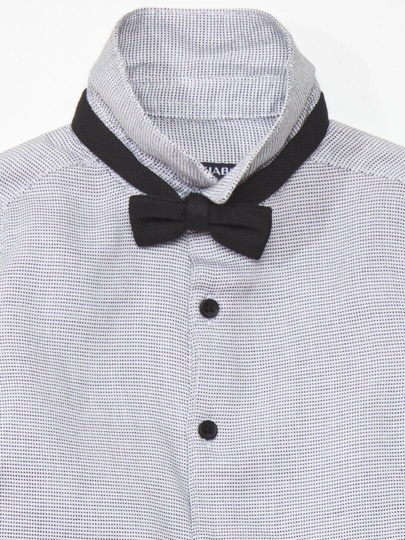 Pantaloni + cămașă + papion - 3 piese - negru