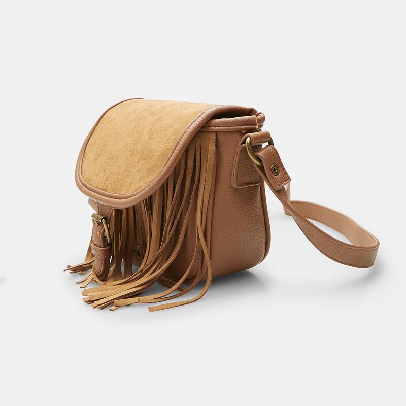 BATA Damska torebka typu crossbody z frędzlami