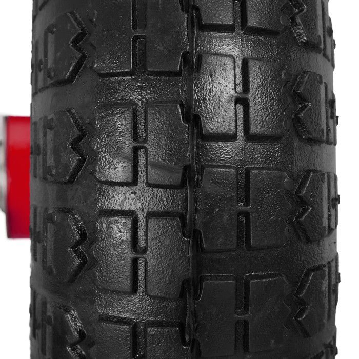 Juego de 4 ruedas para carretilla Relaxdays 4.10/3.50-4, neumáticos de repuesto, eje de 16 mm, carga máxima de 136 kg, 260x85 mm, negro - rojo