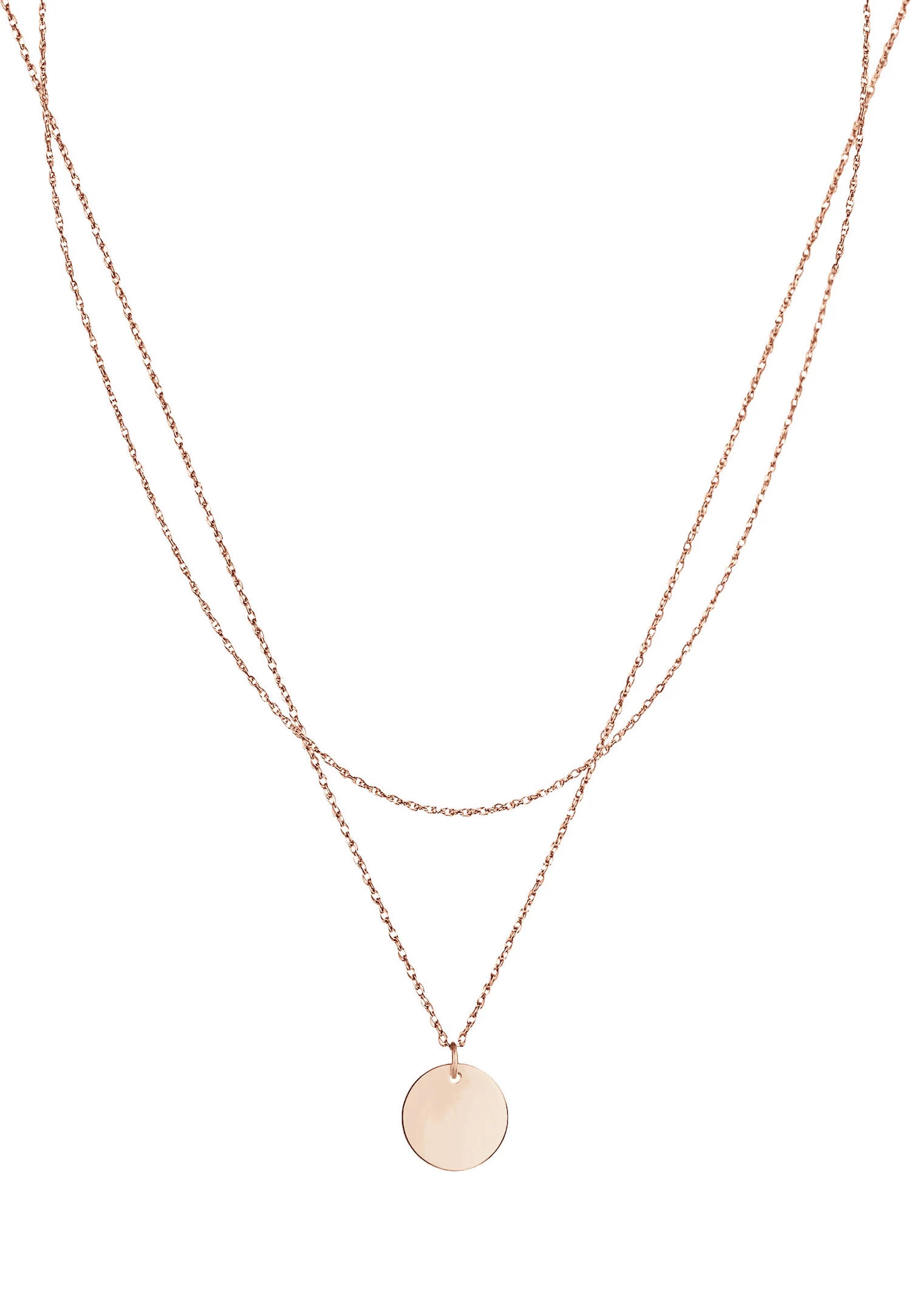 Elli Femmes Ensemble Couches Plaquette Cercle Basique Minimaliste en Argent Sterling 925 Plaqué Or