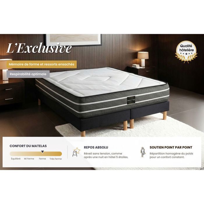 Exclusive 90 x 200 cm bed base set, black
