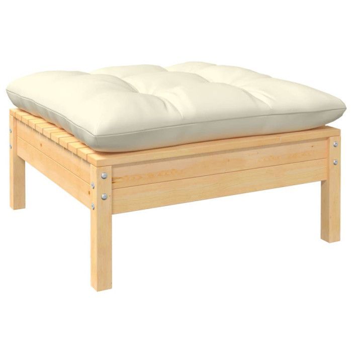 vidaXL Juego de salón de jardín de 4 piezas de madera maciza de pino con cojines, muebles de patio, muebles de exterior, muebles de jardín 3096298