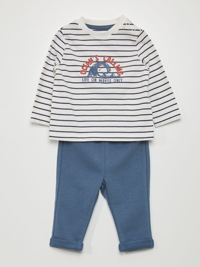 Set van 2 T-shirt en legging - wit