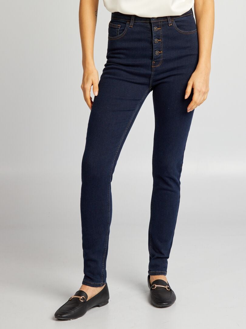 Calça jeans skinny de cintura alta - AZUL