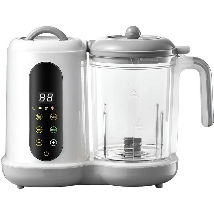 Mixeur, préparation d'aliments pour bébés, capacité 400 ml, 4 fonctions : cuisson vapeur, cuisson à l'eau, minuterie, gris