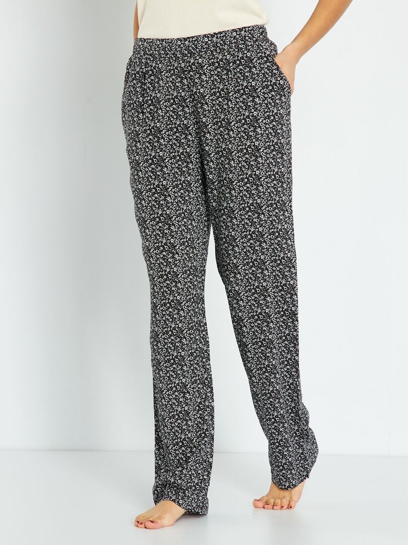 Pantalones de pijama suaves - NEGRO