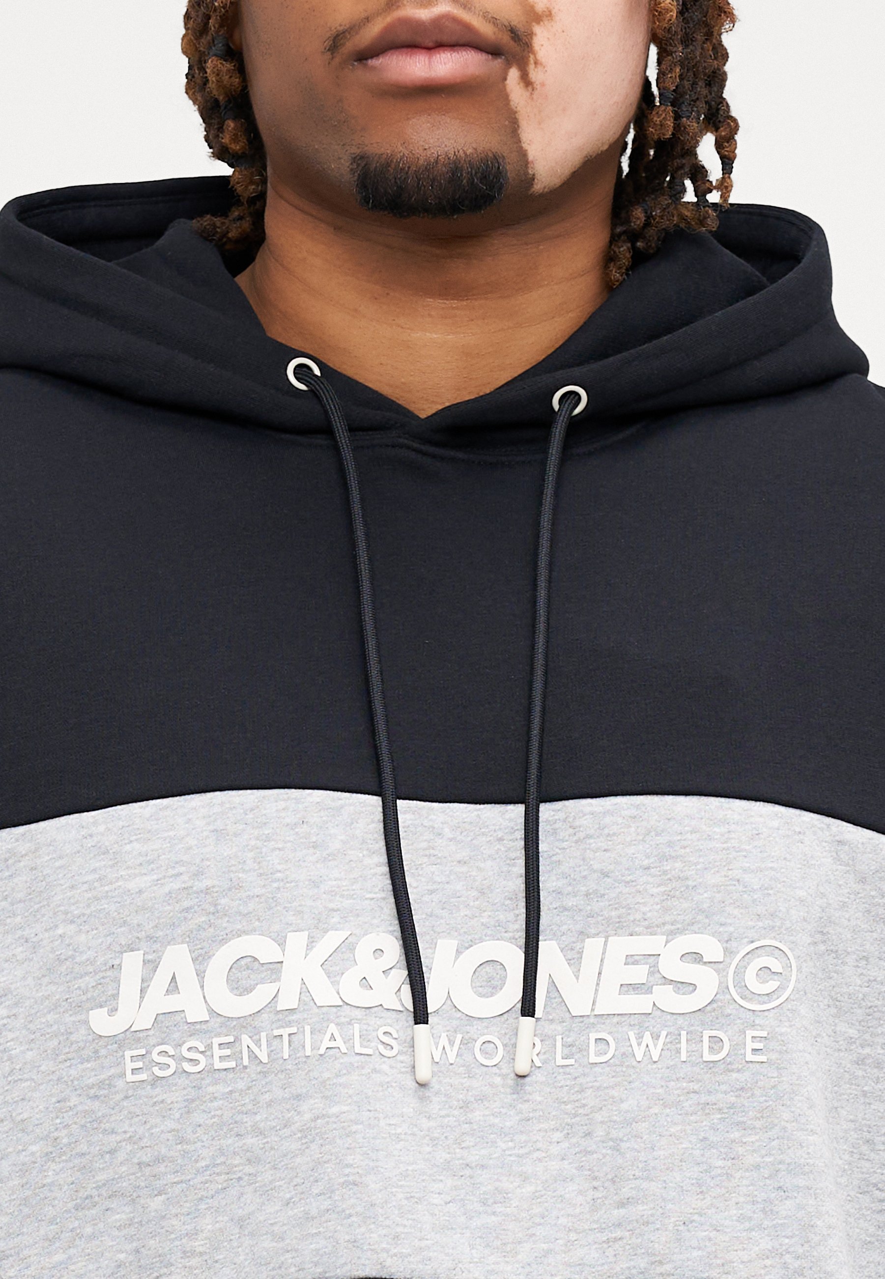 Sweat à capuche Jack & Jones JJELEGACY BLOCKING - Noir