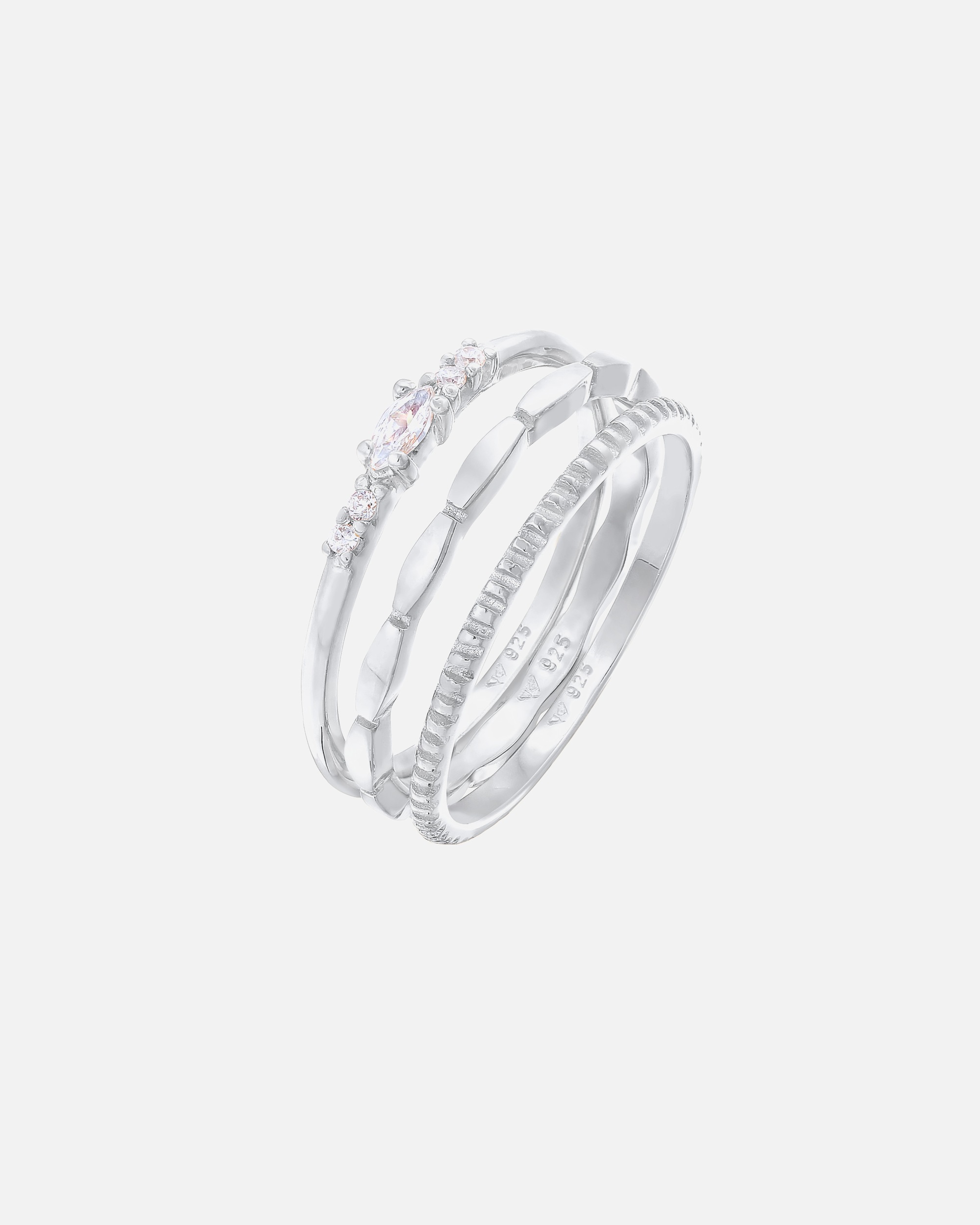 Elli Femmes pile Marquise Basique Set avec cristaux de zirconium en argent sterling 925