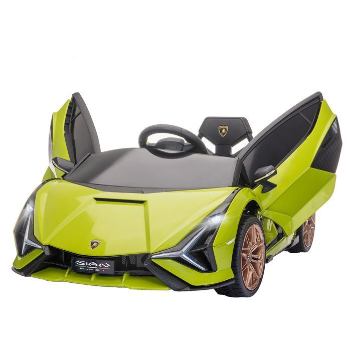 Auto elettrica per bambini - HOMCOM - Lamborghini Sian Sport 12V con telecomando, suoni e LED - PP - Verde