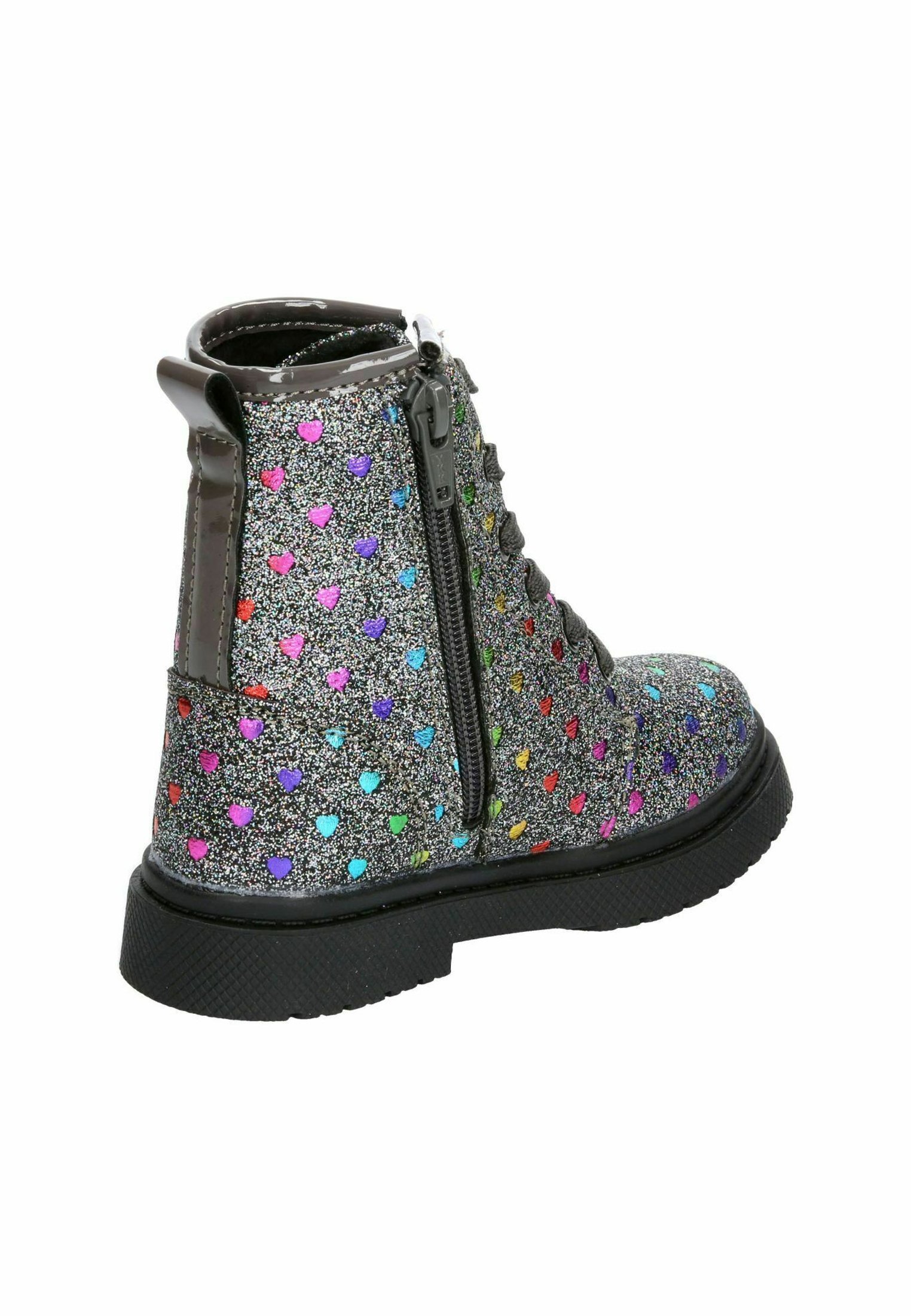 Botas de cano curto com cadarço LICO - cor prata