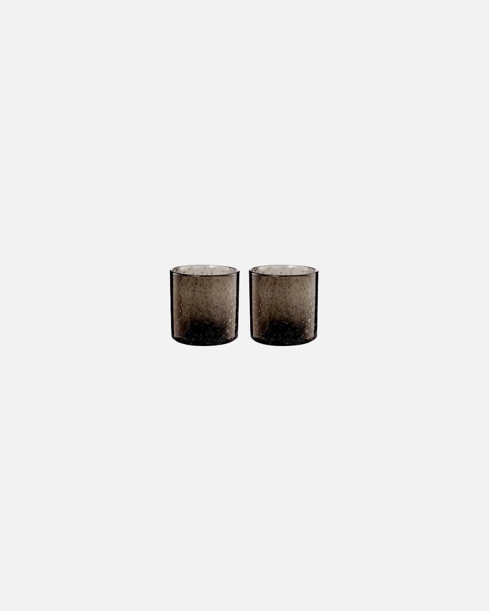 vtwonen Portacandele in vetro nero (set da 2) - Nero 10x10cm