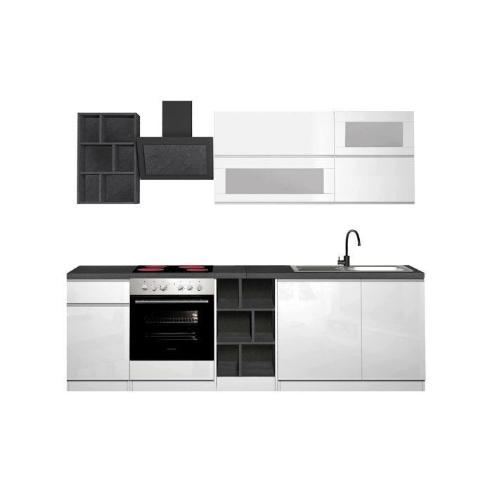 Fonti Dmora complete keuken, in hoogglans wit gelakt hout