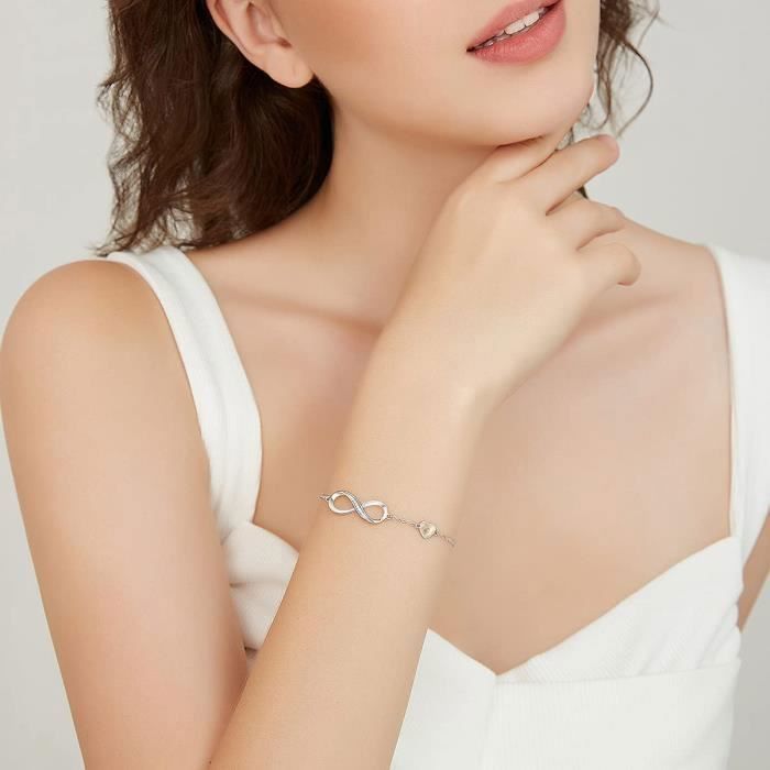 Bracelet Femme - Gourmette - Jonc - Forme de cœur - 18+5cm - argent