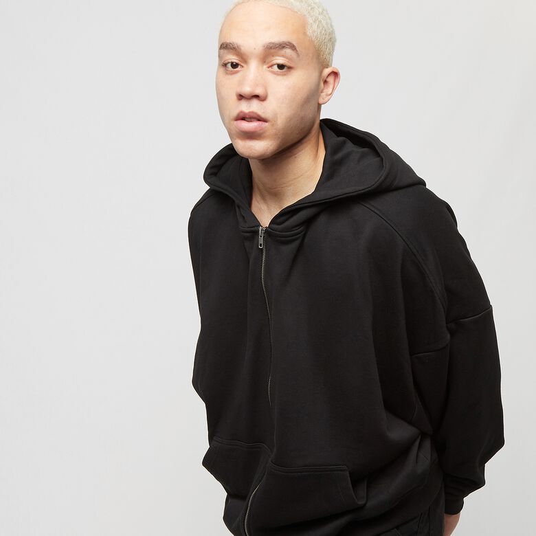 Sudadera con capucha y cremallera estilo años 90, de material orgánico.