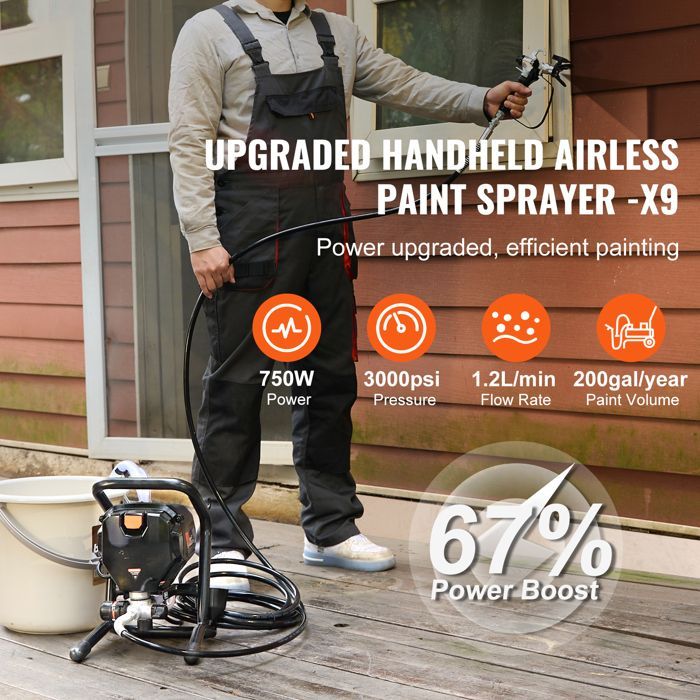 Pulvérisateur de Peinture Sans Air-Duoku-750 W-Pulvérisateur Électrique Haute Efficacité-3000 PSI
