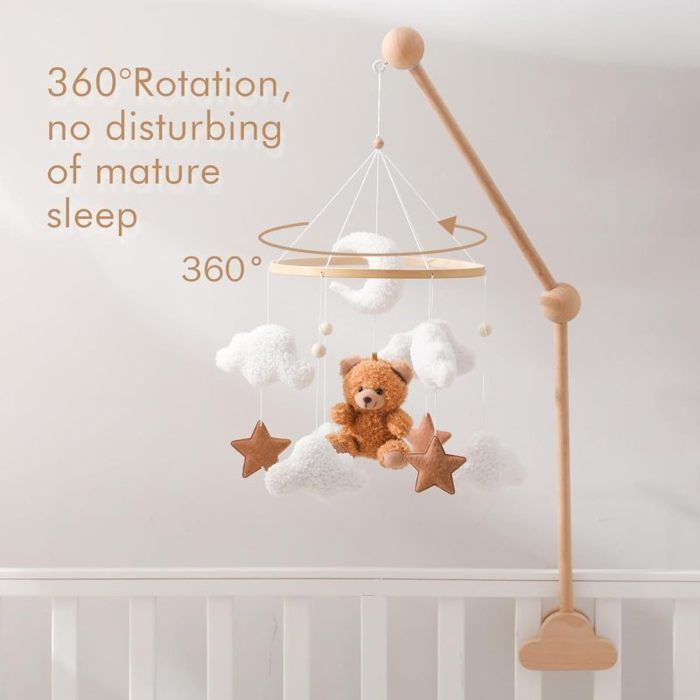 Móvil para cuna de bebé, decoración infantil con diseño de oso, regalo colgante, móvil multicolor