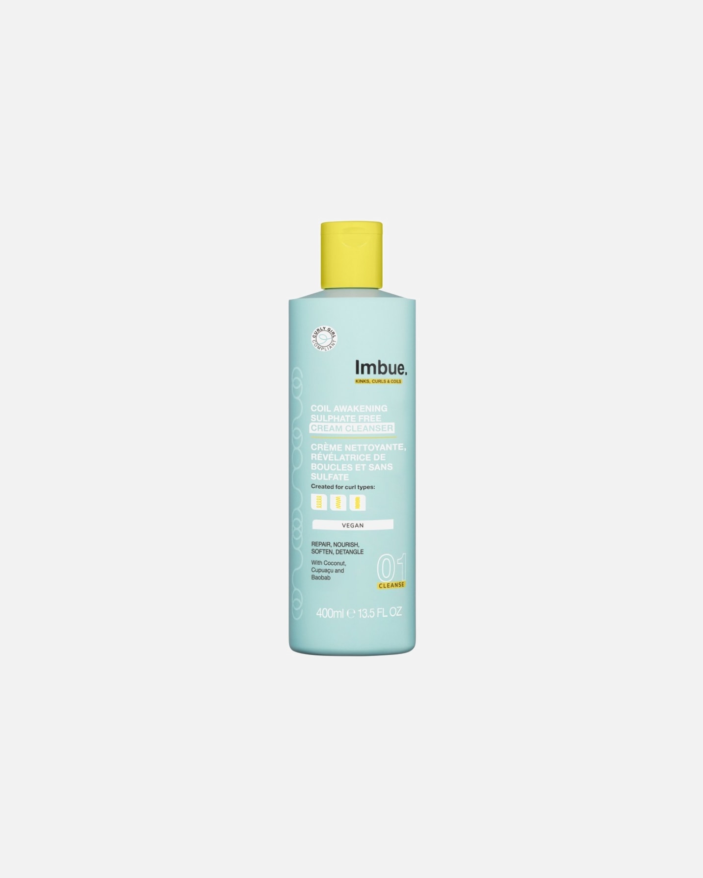 IMBUE hiustenhoitosetti Coil Awakening Cream Cleanser -puhdistusvoide - 400 ml