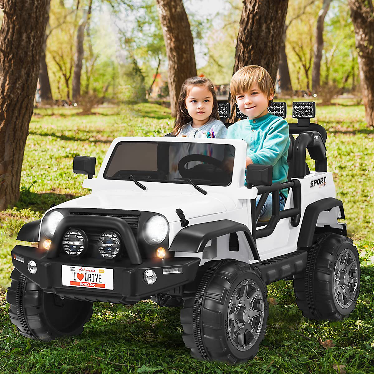 Elektrický Jeep dvoumístný se 3 rychlostmi, bílý