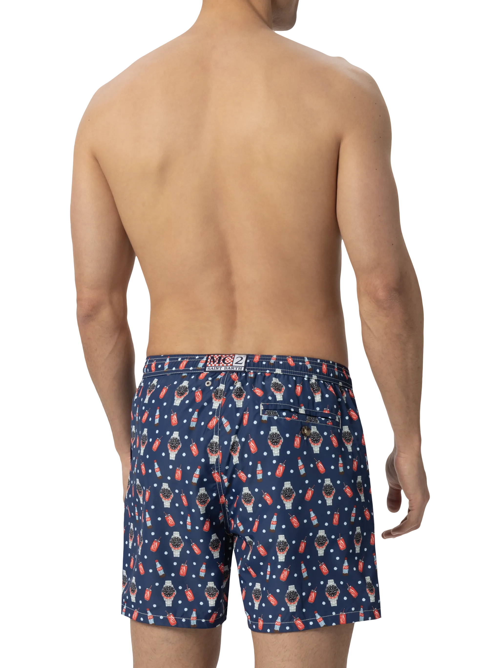 Zwemkleding met verlichtingseffect in lichtgewicht stof met klokprint.