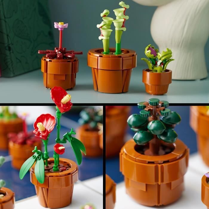 LEGO® Icons 10329 Les Plantes Miniatures, Collection Botanique 9 Plantes  Artificielles avec des Fleurs, Décoration d'Intérieur