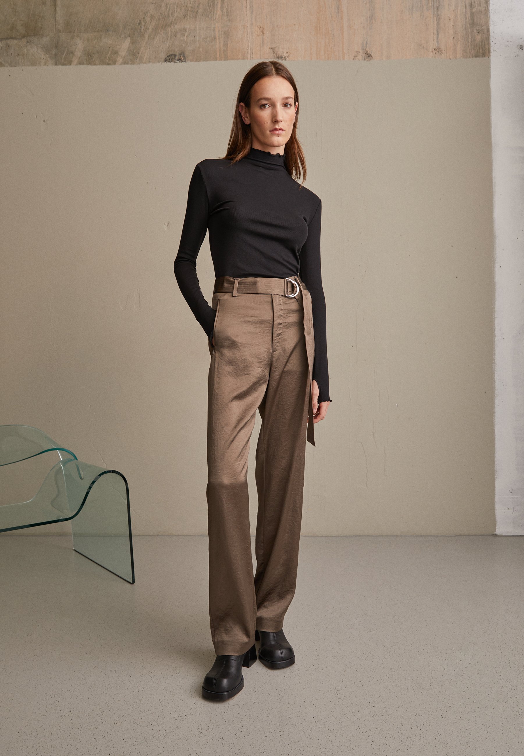 Filippa K MOCK NECK - Top met lange mouwen - zwart