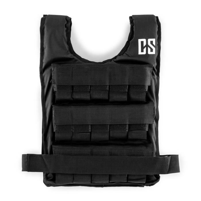Chaleco lastrado CAPITAL SPORTS de 10 kg para entrenamiento físico y de resistencia - Talla única - Correa ajustable - Nylon negro
