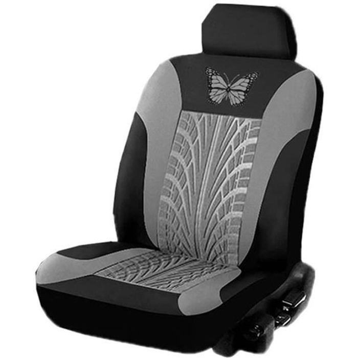 Fundas para asientos de coche | Juego universal de fundas para asientos de coche | Fundas para asientos delanteros y traseros | Paquete de 2 unidades (gris)