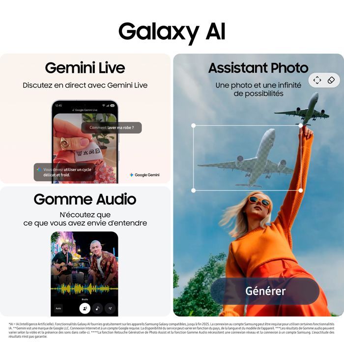 SAMSUNG Galaxy S25 FE AI Smartphone 128Go Noir Absolu - Version Française