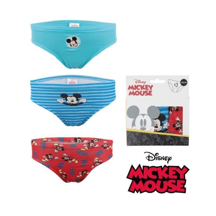 Conjunto de 3 calzoncillos infantiles de Mickey Mouse de Disney, 100% algodón, para niños.