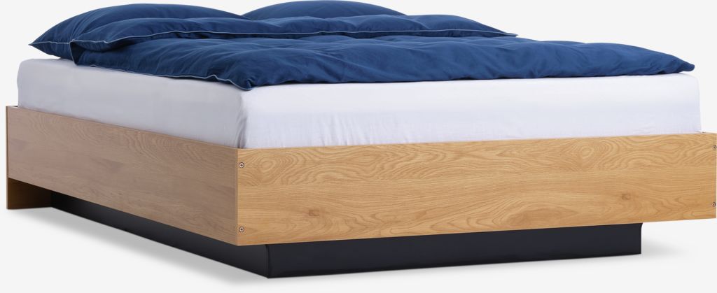ELLINGE ELLINGE okvir kreveta 150x200cm s prostorom za odlaganje u boji hrasta