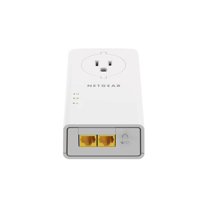 NETGEAR Pack de 2 adaptateurs CPL 2000 Mbit/s- 2 ports 10/100/1000 RJ45 - Avec prise intégrée PLP2000-100FRS