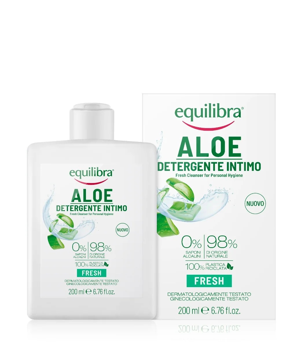 EQUILIBRA Equilibra Aloe Fresh intiimpuhastusvahend 200 ml võitleb lisanditega