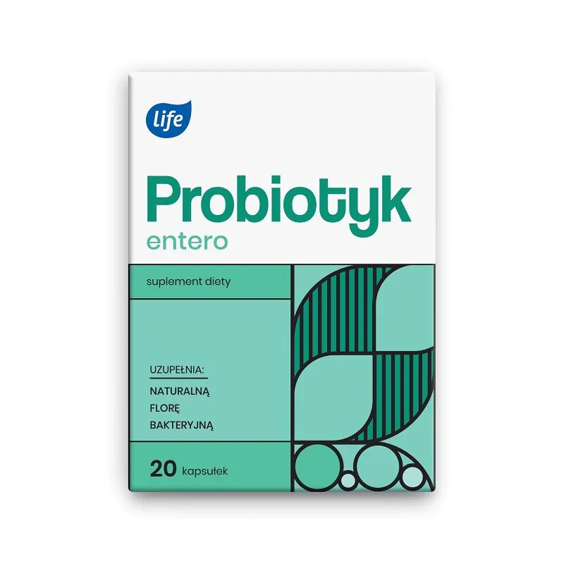 Life Probiotyk Entero, Suplement diety zawierający żywe kultury bakterii, Kapsułki