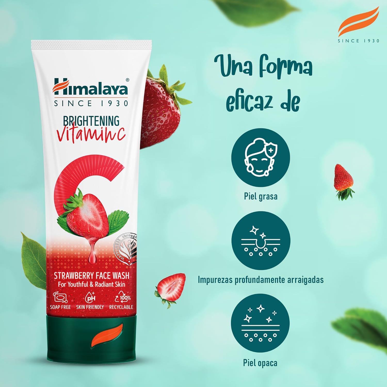 Zemeņu C vitamīna sejas tīrīšanas līdzeklis Sejas tīrīšanas līdzeklis no aptiekas