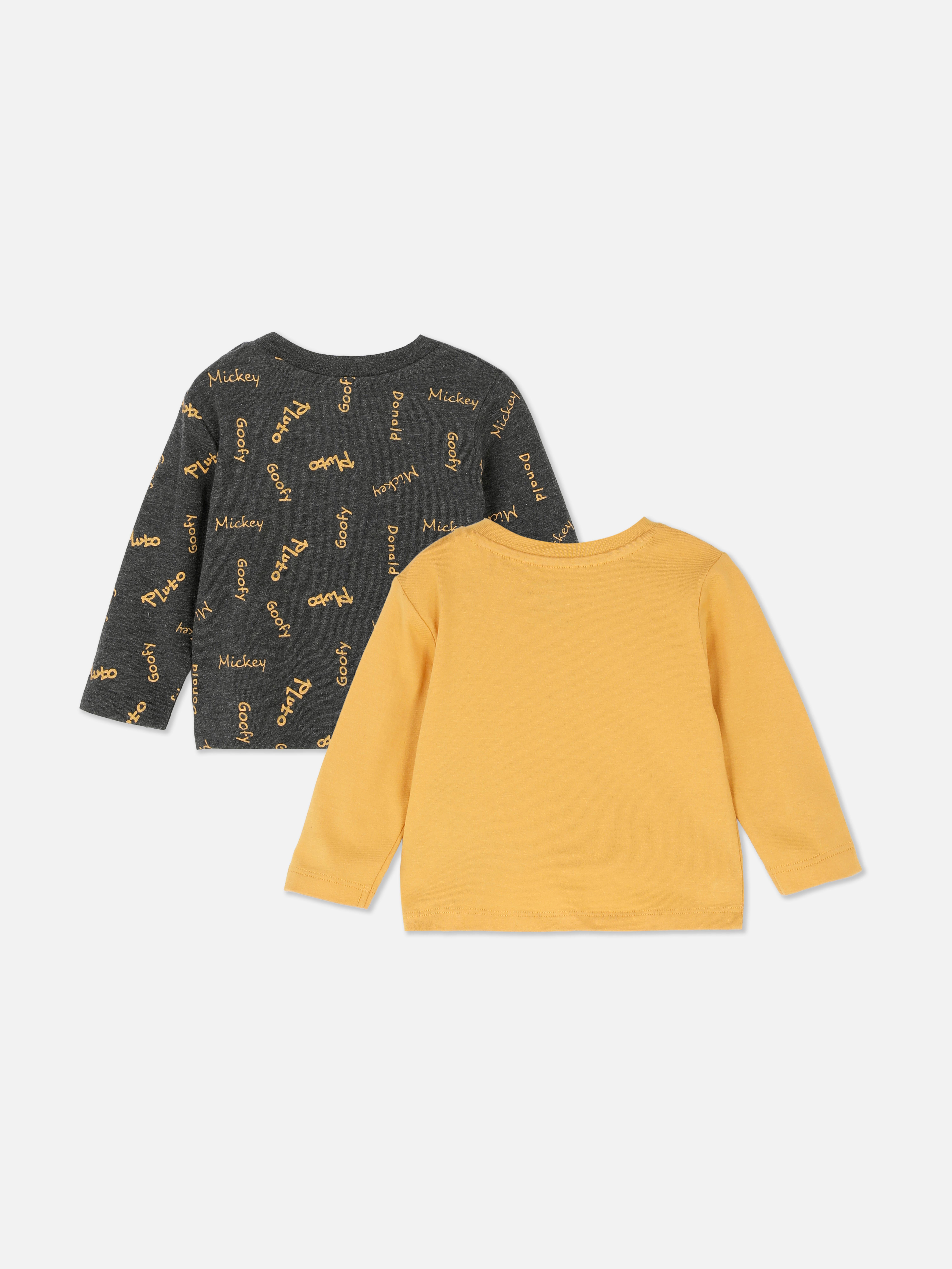 Tricou cu imprimeu Disney Goofy, set de 2. Aceste tricouri au un imprimeu Disney, mâneci lungi și tiv drept.
